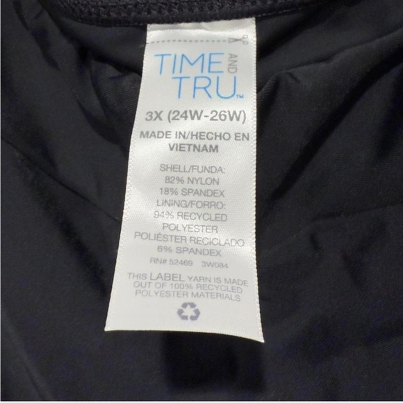 Time and Tru Women's Plus Size Side Slit Swimsuit Skirt 3X/24W-26W, Beach Resort - Picture 7 of 9